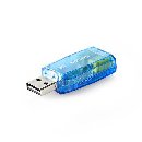 Nedis USCR10051BU - Zvuková Karta | 3D zvuk 5.1 | USB 2.0 | Dvojitý Konektor 3,5 mm