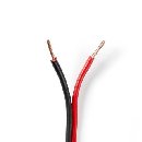Nedis CAGW1500BK1000 - Kabel Reproduktoru | 2x 1,5 mm2 | 100 m | Páska | Černý/červený
