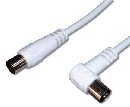 PremiumCord TV kabel M/F konektor 90°, 75 Ohm 10m