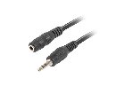LANBERG Minijack 3.5mm M / F 3 PIN kabel 1,5m, černý