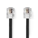 Nedis TCGL90200BK20 - Telekomunikační kabel | RJ11 Zástrčka – RJ11 Zástrčka | 2 m | Černá