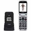 EVOLVEO EasyPhone FS, vyklápěcí mobilní telefon 2.8" pro seniory s nabíjecím stojánkem (černá b