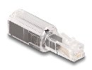 Delock Adaptér proti překroucení telefonního kabelu ze zástrčky RJ10 na zásuvku RJ10, průhledný / če