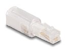 Delock Adaptér proti překroucení telefonního kabelu ze zástrčky RJ10 na zásuvku RJ10, průhledný / bí