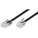 PremiumCord Kabel telefonní rovný 8P4C plug - 6P4C plug 3m - černý