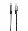 SWISSTEN AUDIO ADAPTÉR TEXTILE LIGHTNING (samec) / 3,5 mm JACK (samec) 1,5 M ČERNÝ (nahrazuje 735012