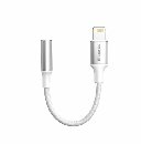 SWISSTEN AUDIO ADAPTÉR TEXTILE LIGHTNING (samec) / 3,5mm AUX 0,15 M BÍLÝ (nahrazuje 73501212)