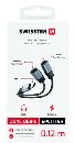 SWISSTEN NABÍJECÍ AUDIO ADAPTÉR TEXTILE USB-C (samec) / 2x USB-C (samice) 0,12 M ČERNÝ