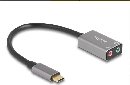 Delock Externí zvuková karta USB Type-C™ s audio adaptérem Plug & Play, 2 x 3,5 mm stereo jack