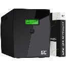 Green Cell Nepřerušitelný zdroj napájení UPS 1500VA 900W s LCD displejem | VERZE EU | 4x zásuvky Sch