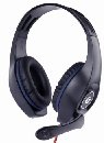 GEMBIRD herní headset s ovládáním hlasitosti, modro-černý, 3,5mm konektor