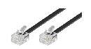 PremiumCord Kabel PremiumCord kabel telefonní rovný 6P4C plug - 6P4C plug 10m - černý