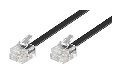 PremiumCord Kabel telefonní rovný 6P4C plug - 6P4C plug 6m - černý